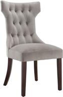 🪑 dorel living clairborne tufted dining chair (2 pack): elegant taupe upholstery, rich espresso legs логотип