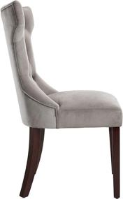 img 2 attached to 🪑 Dorel Living Clairborne Tufted Dining Chair (2 Pack): Elegant Taupe Upholstery, Rich Espresso Legs