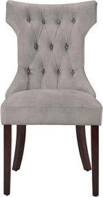 img 3 attached to 🪑 Dorel Living Clairborne Tufted Dining Chair (2 Pack): Elegant Taupe Upholstery, Rich Espresso Legs