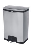 🗑️ rubbermaid commercial slim jim stainless steel front step-on wastebasket - 24 gal with trash/recycling combo liner logo