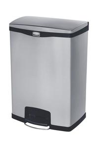 img 4 attached to 🗑️ Rubbermaid Commercial Slim Jim Stainless Steel Front Step-On Wastebasket - 24 gal with Trash/Recycling Combo Liner