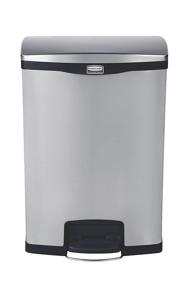img 3 attached to 🗑️ Rubbermaid Commercial Slim Jim Stainless Steel Front Step-On Wastebasket - 24 gal with Trash/Recycling Combo Liner