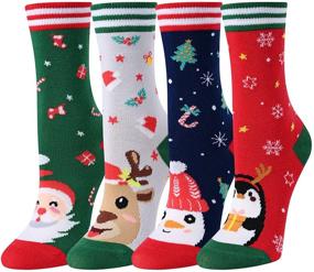 img 4 attached to 🎄 HAPPYPOP Girls' Novelty Christmas Socks - Trendy Clothing for Girls' Socks & Tights