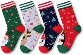 img 2 attached to 🎄 HAPPYPOP Girls' Novelty Christmas Socks - Trendy Clothing for Girls' Socks & Tights