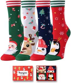 img 3 attached to 🎄 HAPPYPOP Girls' Novelty Christmas Socks - Trendy Clothing for Girls' Socks & Tights