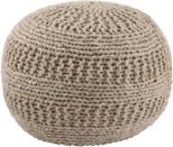 20x14 inch light brown signature design by ashley benedict wool rib-knit boho pouf logo