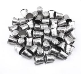 img 4 attached to 🧵 Ultimate Silver Sewing Quilting Thimbles: 50pcs DIY Craft Finger Protectors by Honbay