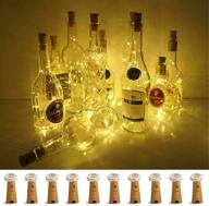 🍷 lovenite 10 pack wine bottle lights with cork - battery operated led string lights in silver wire – colorful fairy lights for diy, party, decor, christmas, halloween, and wedding – warm white логотип