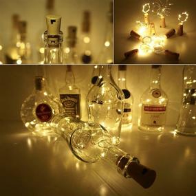 img 1 attached to 🍷 LoveNite 10 Pack Wine Bottle Lights with Cork - Battery Operated LED String Lights in Silver Wire – Colorful Fairy Lights for DIY, Party, Decor, Christmas, Halloween, and Wedding – Warm White