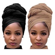 🌺 harewom 2-piece headwrap scarf for women: stylish african turban jersey hair tie logo