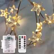 adaina outdoor battery operated string lights: waterproof 40 leds, remote dimmer, timer & 8 twinkling modes - perfect for bedroom, wedding, party & christmas day decoration (1 set/warm white) логотип