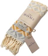 🧼 t&i home diamond turkish hand towel set (2 pack) - 16 x 40 inches - prewashed and quick dry - versatile towels for face, hair, tea time, spa, gym - decorative mustard towels for bathroom and kitchen logo