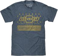 🚘 chevrolet t-shirt by tee luv - yellow stars and stripes chevy shirt: a retro-style must-have for chevy enthusiasts! logo