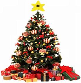 img 3 attached to 🌟 Super Mario Star 3D Pixel Style Tree Topper: Unique Retro Design for Funny Christmas Decor - High-End Outdoor Decoration in Rustic Yellow