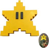 🌟 super mario star 3d pixel style tree topper: unique retro design for funny christmas decor - high-end outdoor decoration in rustic yellow logo