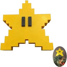 img 4 attached to 🌟 Super Mario Star 3D Pixel Style Tree Topper: Unique Retro Design for Funny Christmas Decor - High-End Outdoor Decoration in Rustic Yellow