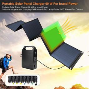 img 1 attached to 🔆 Keshoyal Foldable Solar Panel: 60W Portable Power Solution for Camping, Cell Phone, Tablet, and More - USB & DC Compatibility with Solar Generators