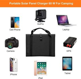 img 2 attached to 🔆 Keshoyal Foldable Solar Panel: 60W Portable Power Solution for Camping, Cell Phone, Tablet, and More - USB & DC Compatibility with Solar Generators