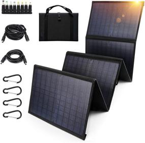 img 4 attached to 🔆 Keshoyal Foldable Solar Panel: 60W Portable Power Solution for Camping, Cell Phone, Tablet, and More - USB & DC Compatibility with Solar Generators