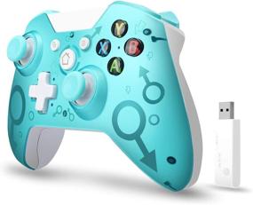 img 4 attached to 2021 Newest Version Wireless Controller: W&O Wireless PC Gamepad with 2.4GHZ Wireless Adapter - Compatible with Xbox One/One S/X/P3 Host & Windows 7/8/10 (Blue)