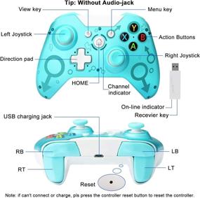 img 3 attached to 2021 Newest Version Wireless Controller: W&O Wireless PC Gamepad with 2.4GHZ Wireless Adapter - Compatible with Xbox One/One S/X/P3 Host & Windows 7/8/10 (Blue)