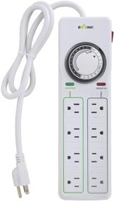 img 4 attached to BN-LINK 8 Outlet Surge Protector with Mechanical Timer - Enhanced Power Control for Home Electronics - White