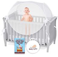 👶 baby lylou safety pop up crib tent - enhanced with storage bag, infant safety ebook, and canopy cover to prevent baby from climbing out - mosquito net included for crib security logo