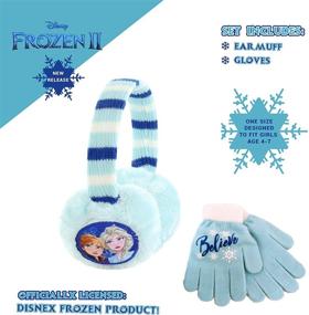img 2 attached to ❄️ Дисней "Холодное сердце 2" зимние наушники для малышей и детей - девочки Светло-голубые наушники с перчатками (возраст 4-7 лет)