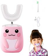 🦷 u type ultrasonic electric toothbrush for kids, cartoon modeling automatic brush, ipx7 waterproof timer toothbrush for children age 8-15, pink logo