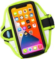 tune belt ab91ry armband for iphone 12/12 pro, 11, 11 pro max, xs max, xr, samsung note 10 10+ 20, galaxy s20/s20 plus, s10/s10+ and more for running &amp; working out (neon yellow / highly reflective) logo