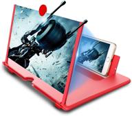 📱 новый экранный увеличитель телефона newseego 12 дюймов: 3d hd проекционный усилитель с складной подставкой для всех смартфонов - красный логотип