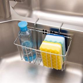 img 1 attached to 🧽 Bband Stainless Steel Kitchen Sponge Holder - Rustproof Drainer Rack for Sink with Brush and Soap Dishwashing Liquid