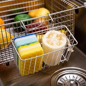 img 3 attached to 🧽 Bband Stainless Steel Kitchen Sponge Holder - Rustproof Drainer Rack for Sink with Brush and Soap Dishwashing Liquid