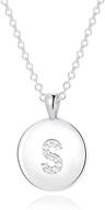 🌟 chic manven initial disc pendant necklace: stainless steel, adjustable 16.5+2 inch – perfect for women and girls logo