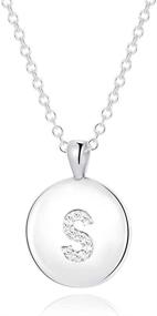 img 4 attached to 🌟 Chic MANVEN Initial Disc Pendant Necklace: Stainless Steel, Adjustable 16.5+2 Inch – Perfect for Women and Girls