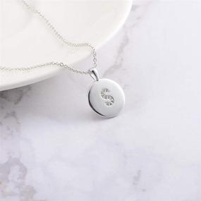 img 1 attached to 🌟 Chic MANVEN Initial Disc Pendant Necklace: Stainless Steel, Adjustable 16.5+2 Inch – Perfect for Women and Girls