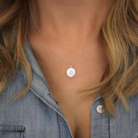 img 2 attached to 🌟 Chic MANVEN Initial Disc Pendant Necklace: Stainless Steel, Adjustable 16.5+2 Inch – Perfect for Women and Girls