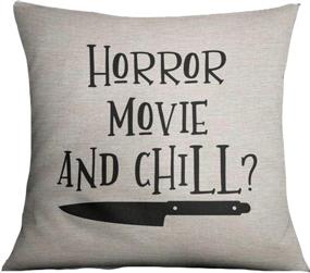 img 1 attached to 🎃 FaceYee Halloween Horror Movie Lover Throw Pillow Cover - 18x18inch Pillowcase for Home Bed Couch - Horror Movie Inspired Design