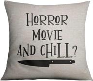 🎃 faceyee halloween horror movie lover throw pillow cover - 18x18inch pillowcase for home bed couch - horror movie inspired design логотип