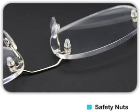 img 2 attached to Optical Spring Hinge Reading Glasses with Rimless Frameless Design - +2.0 Diopter