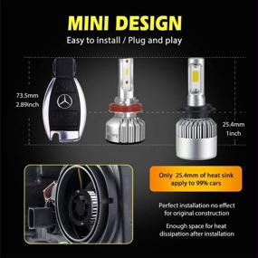 img 2 attached to 💡 INFITARY LED Headlight Bulbs - H11/H8/H9, 10000LM, High Low Beam, Fog Light, 6500K Super Bright White, Plug and Play, All in One Conversion Kit