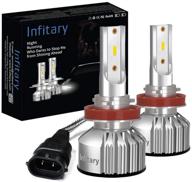 💡 infitary led headlight bulbs - h11/h8/h9, 10000lm, high low beam, fog light, 6500k super bright white, plug and play, all in one conversion kit logo