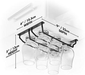 img 2 attached to 🥃 CairnCradle Виски Стойка для стаканов - Подвесной органайзер для стаканов для виски под шкаф для бара кухни (2x3, матово-черный)