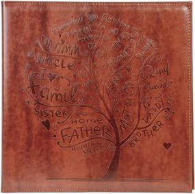 img 4 attached to Red Co. Brown Faux Leather Photo Album with Self-Adhesive White Sheets - Accommodates 8x10 Prints