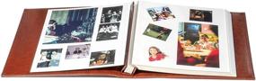 img 3 attached to Red Co. Brown Faux Leather Photo Album with Self-Adhesive White Sheets - Accommodates 8x10 Prints