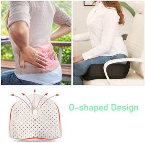 img 1 attached to Windsleeping Latex Soft Seat Cushion - Non-Slip Coccyx and Tailbone Pain Relief, Ideal for Sciatica and Back Discomfort