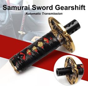 img 3 attached to 🗡️ Top10 Racing 10 см Katana Shift Knob Меч-самурай Ручка Переключения передач: Универсальная автоматическая совместимость с автомобилями, черный и красный, с 4 переходниками.