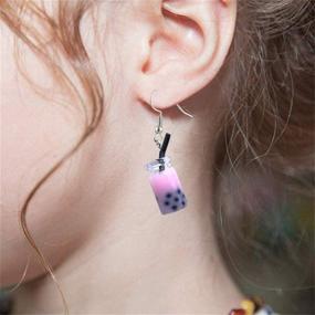 img 1 attached to D.Rosse 6 Pairs Bubble Boba Tea Dangle Earrings – Fun and Colorful Milk Tea Drink Earrings for Women and Girls - Unique Party Jewelry Gift