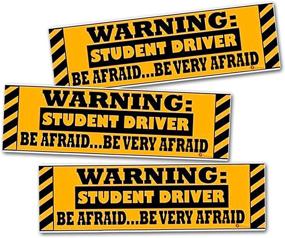 img 4 attached to 🚸 Stay Alert with Zone Tech Warning Student Driver Vehicle Bumper Magnet - 3-Pack Reflective Safety Sign Magnet for New Drivers