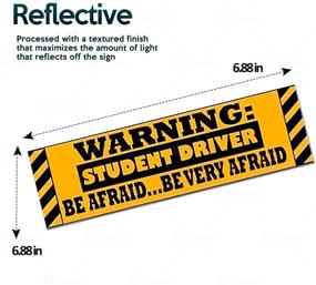 img 2 attached to 🚸 Stay Alert with Zone Tech Warning Student Driver Vehicle Bumper Magnet - 3-Pack Reflective Safety Sign Magnet for New Drivers